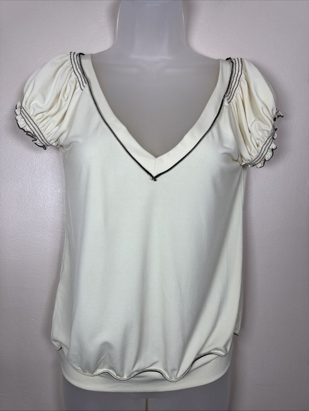 VTG Max Studio Womens Top Blouse 90s Y2K Babydoll Whimsigoth Fairy XS Stretch